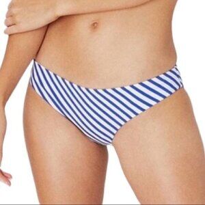 New Onia Lily Lurex Swim Bikini Bottom Blue White Metallic Stripe Sz L